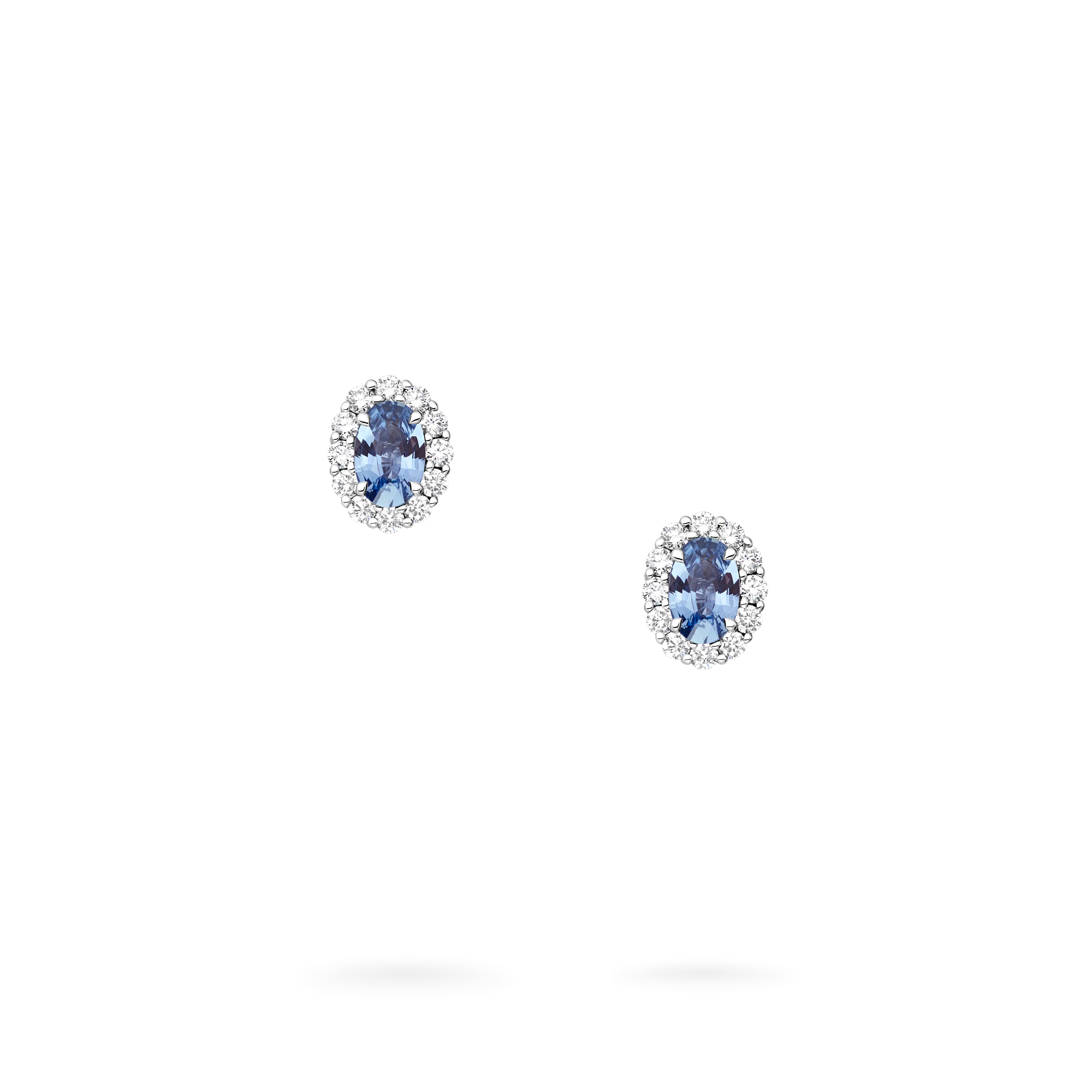 1735 Mini Icons Pale Sapphire Stud Earrings | In Platinum with Diamonds