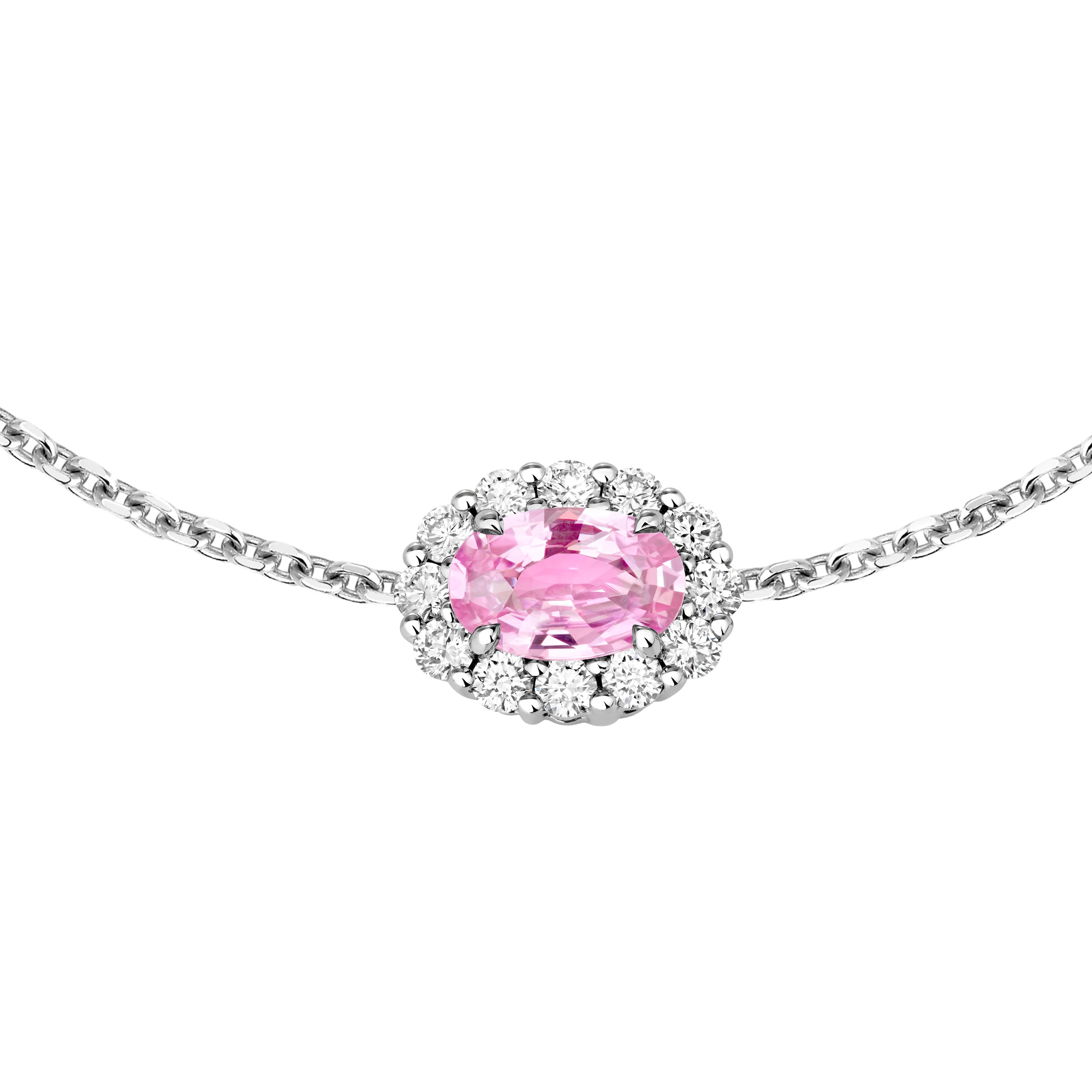 1735 Mini Icons Pink Sapphire Bracelet | In Platinum with Diamonds - Image 2