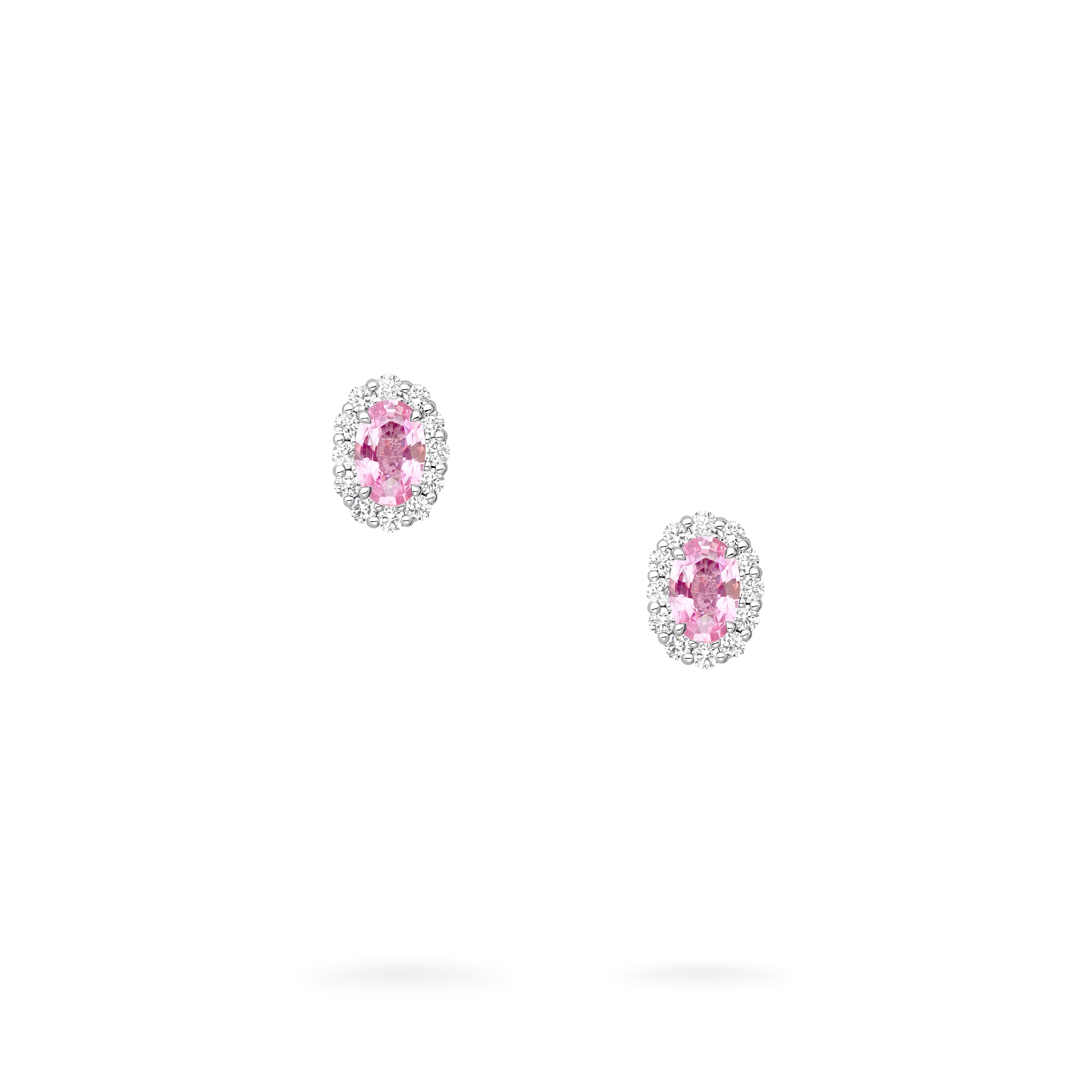 1735 Mini Icons Pink Sapphire Stud Earrings | In Platinum with Diamonds