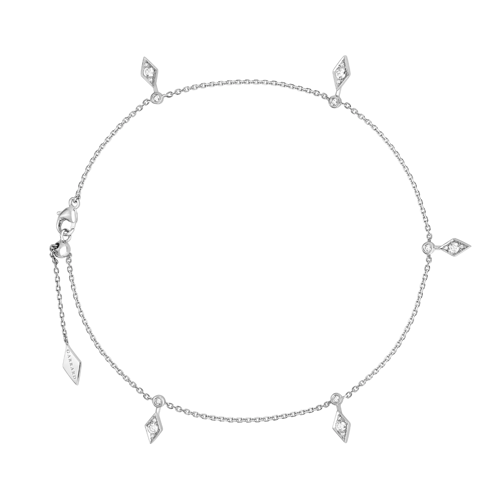 Albemarle Mini Icons Diamond Anklet | In 18ct White Gold - Image 3