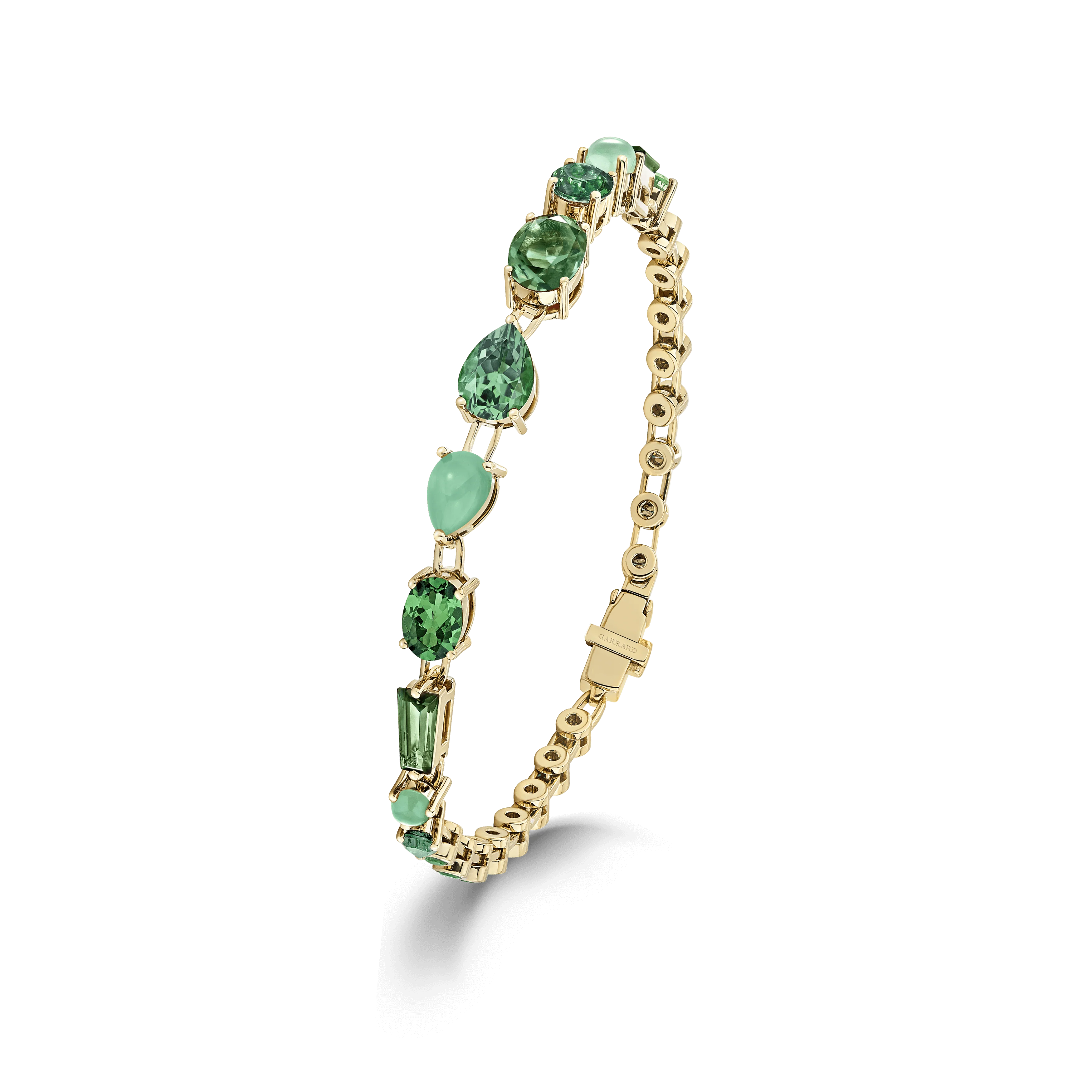 Blaze Green Sapphire, Green Tourmaline, Tsavorite And Chrysoprase Bracelet | In 18ct Yellow Gold