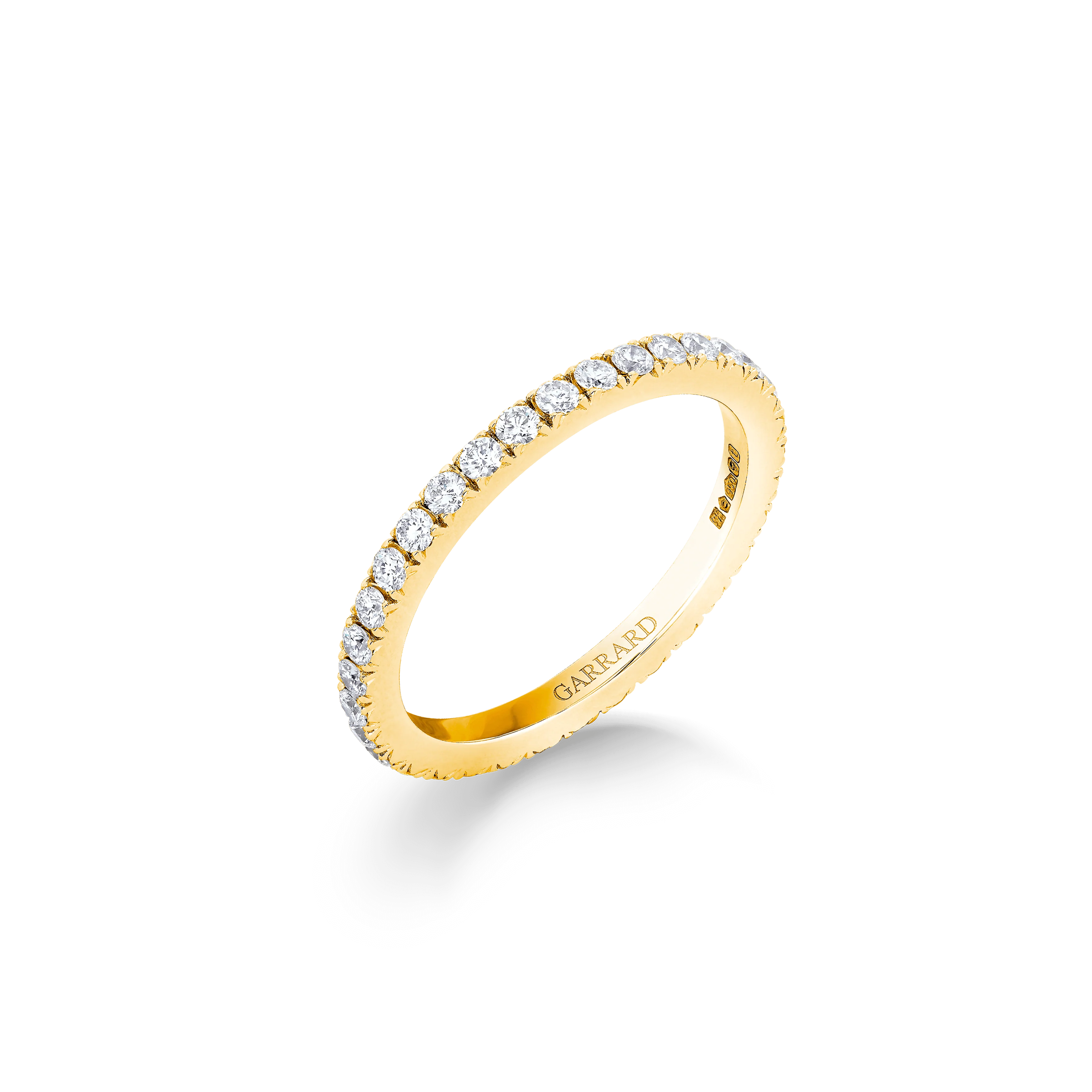 Castle Set Diamond Eternity Band in 18ct Yellow Gold | 2mm