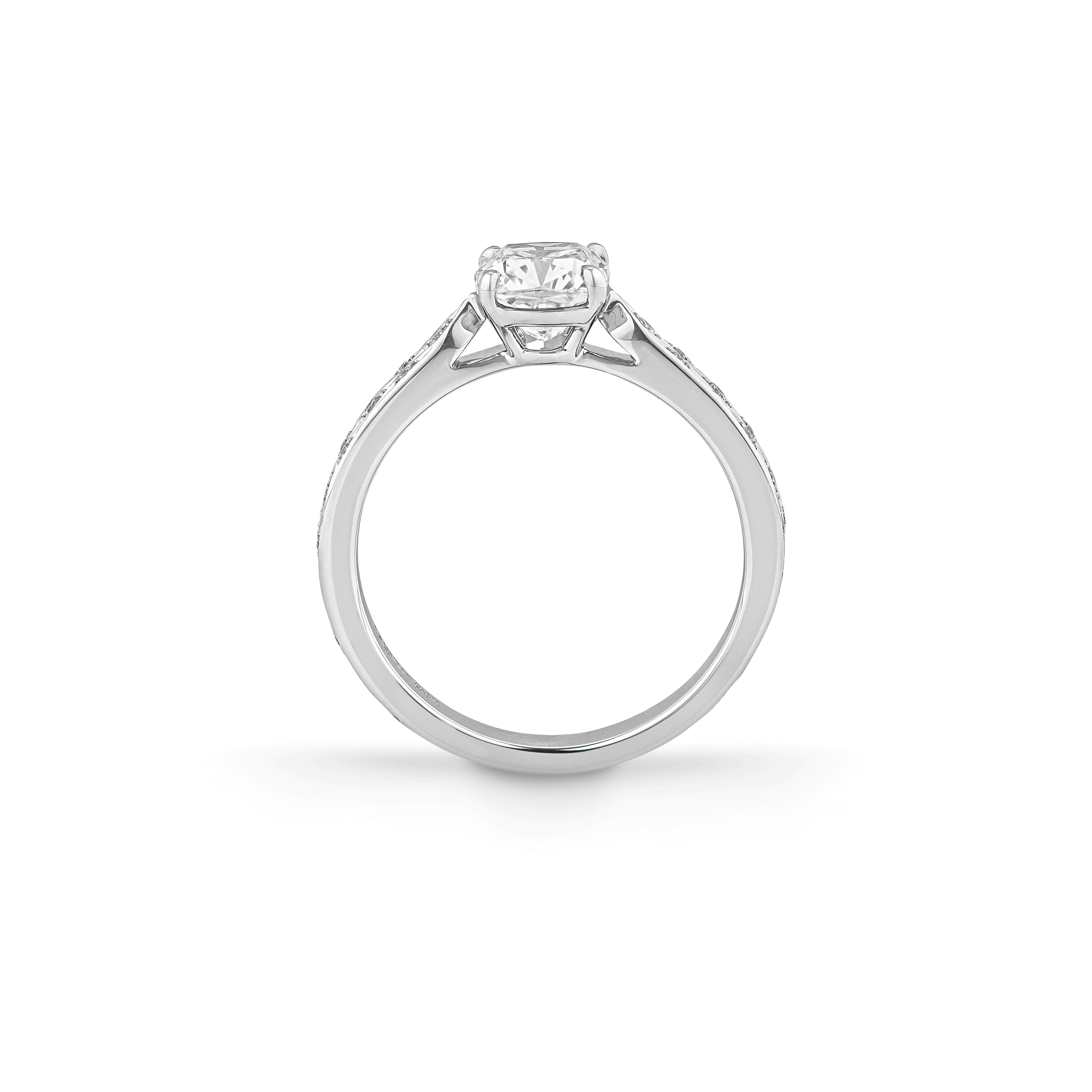 Cherish Cushion Cut Diamond Solitaire Engagement Ring | In 18ct White Gold with Diamonds - Image 3