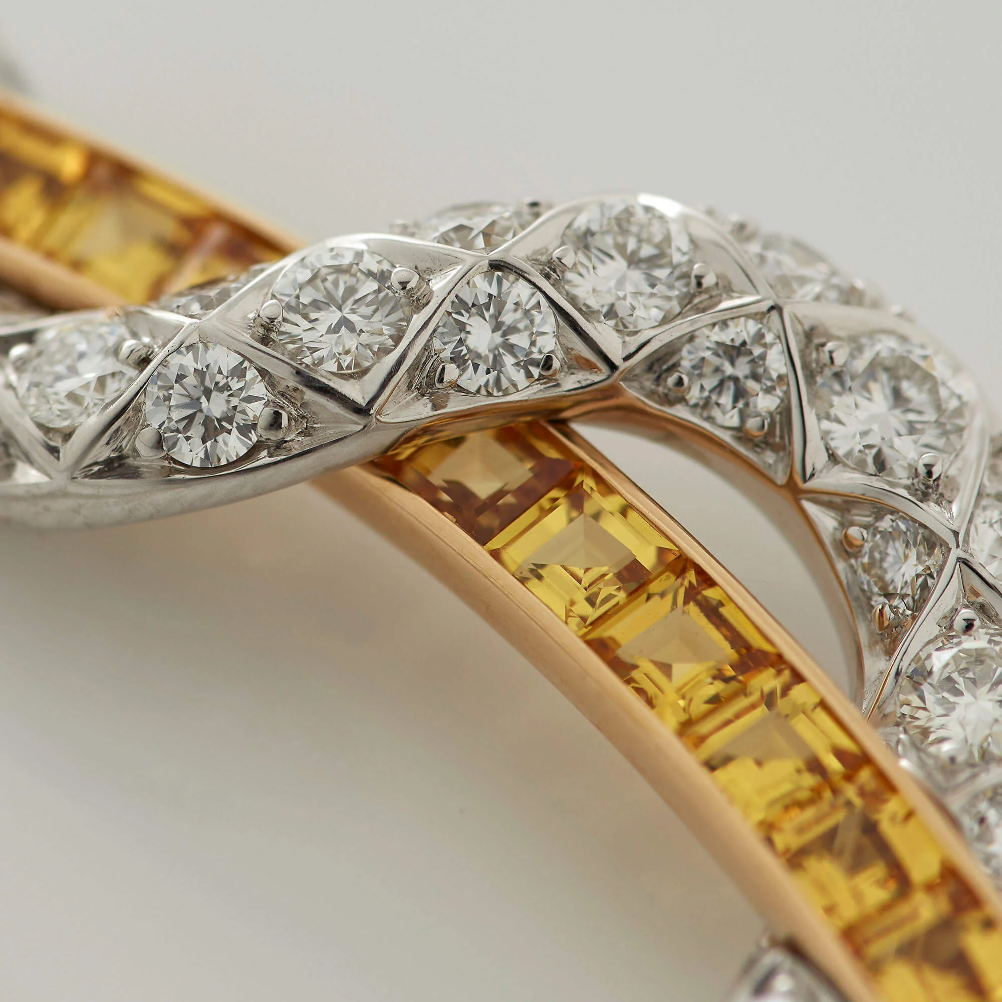 Enchanted Palace Serpent Yellow Sapphire and Diamond Necklace | In 18ct White Gold with Blue Sapphires - Image 3
