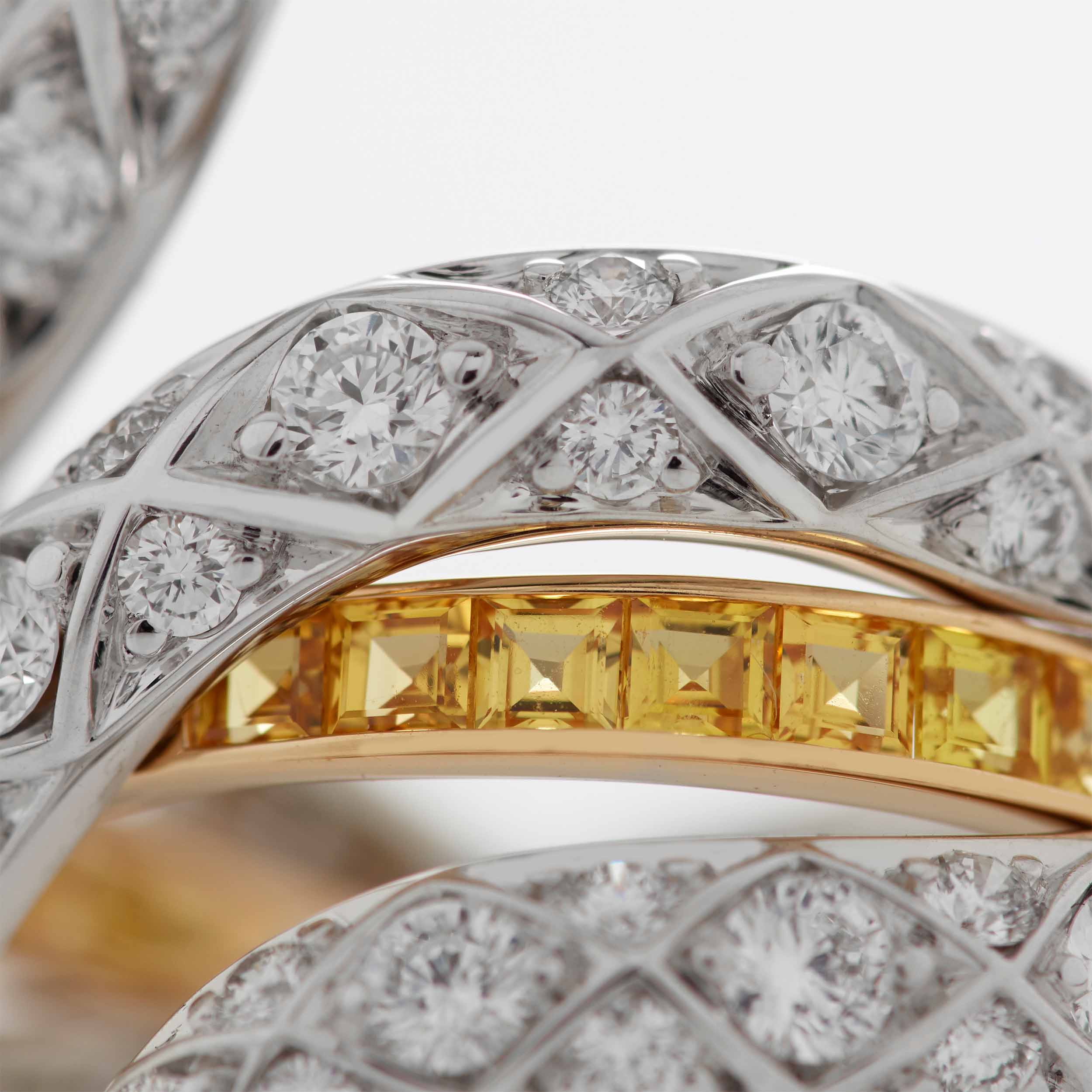 Enchanted Palace Serpent Yellow Sapphire and Diamond Ring | In 18ct White and Yellow Gold with Blue Sapphires - Image 3