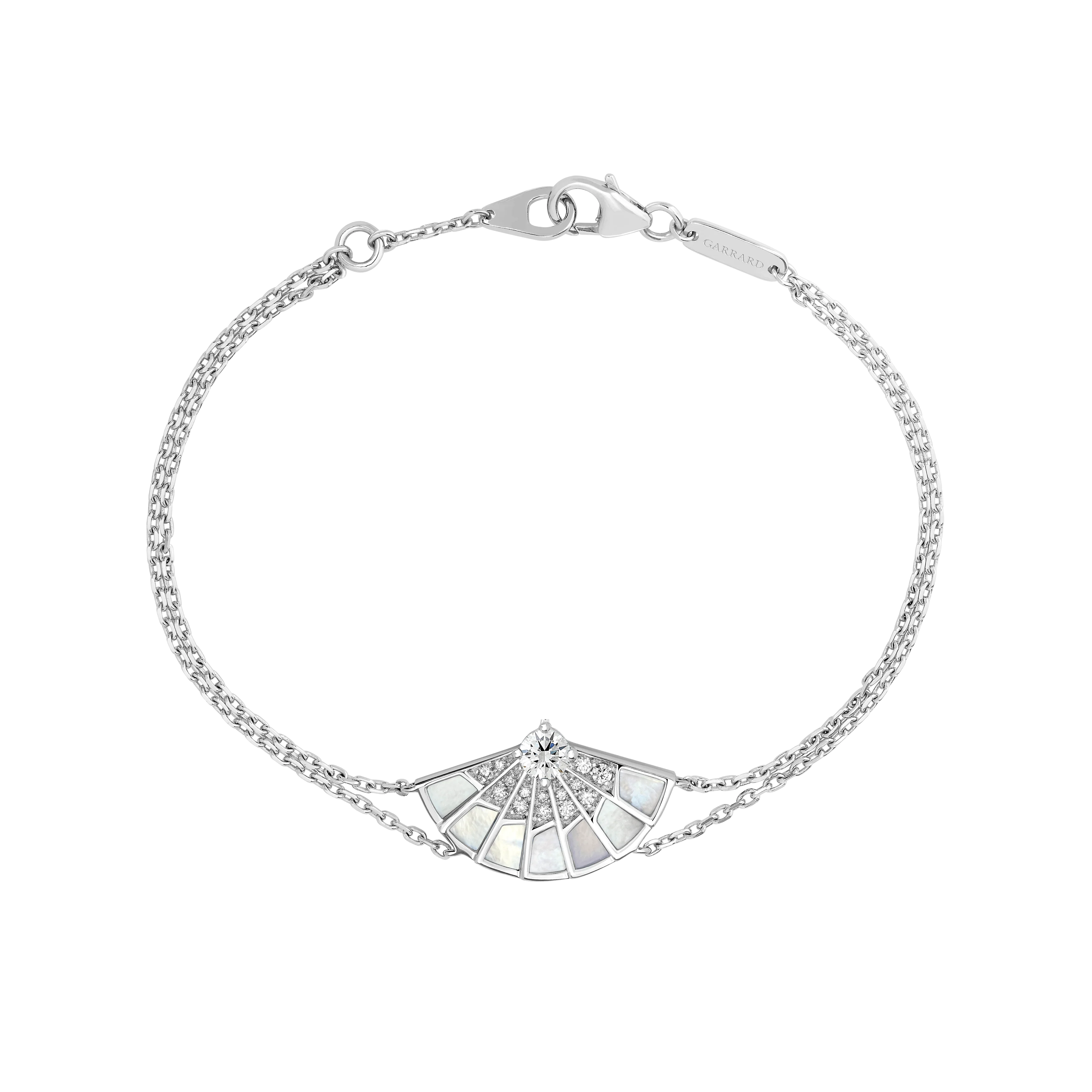 Fanfare Symphony Diamond and Mother of Pearl Bracelet | In 18ct White Gold