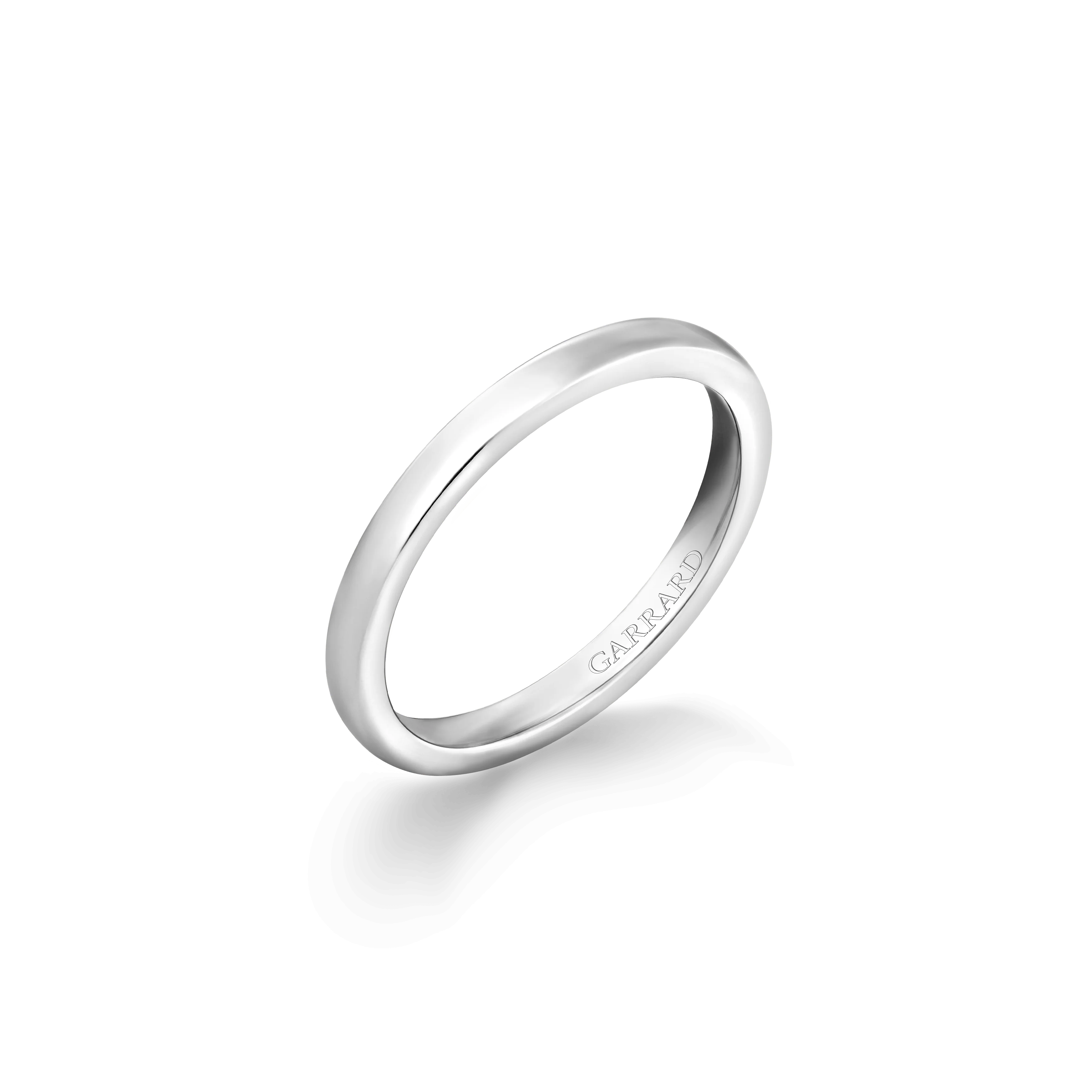 Flat Court Softened Edges Wedding Ring in Platinum | 2mm