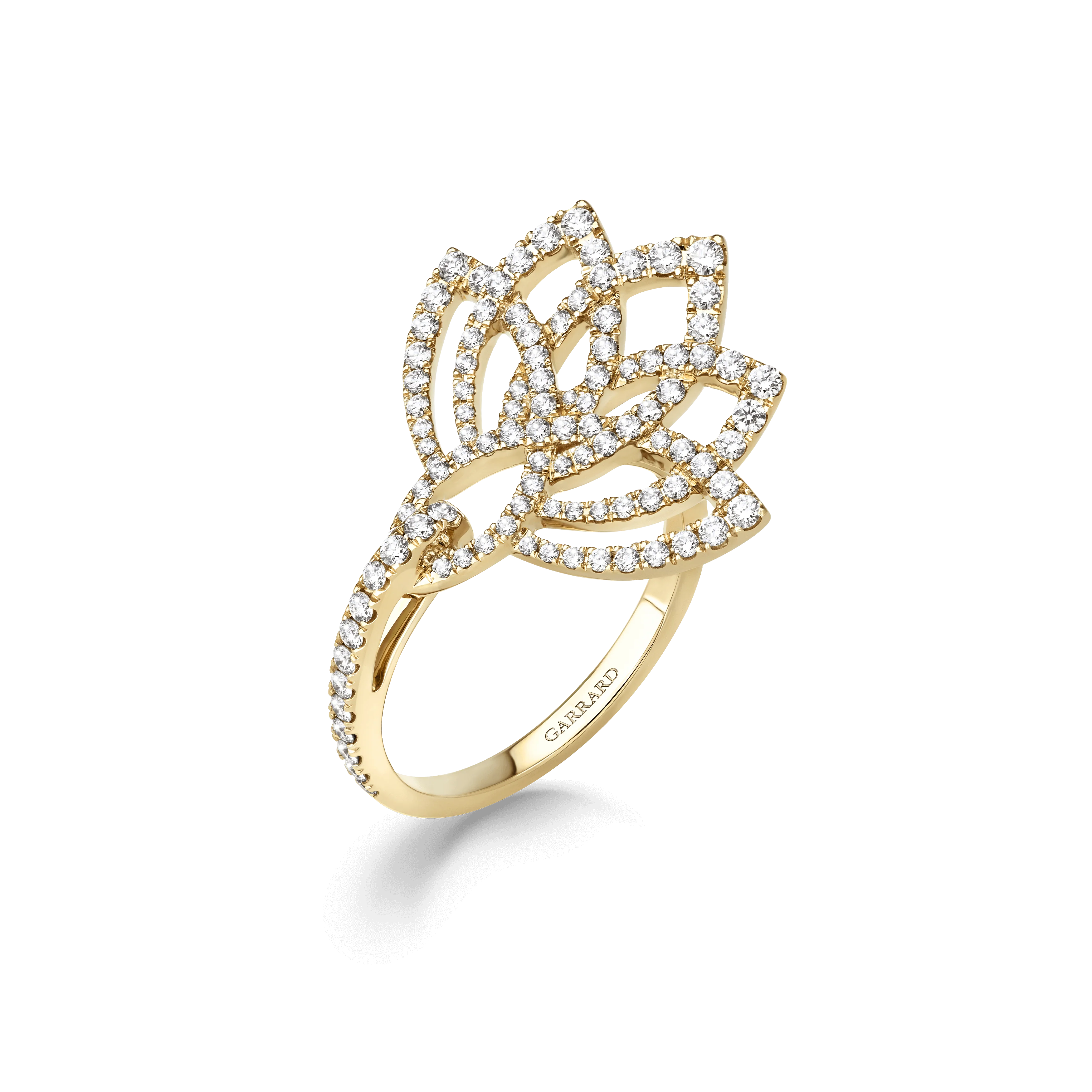 Lotus Blossom Diamond Ring | In 18K Yellow Gold