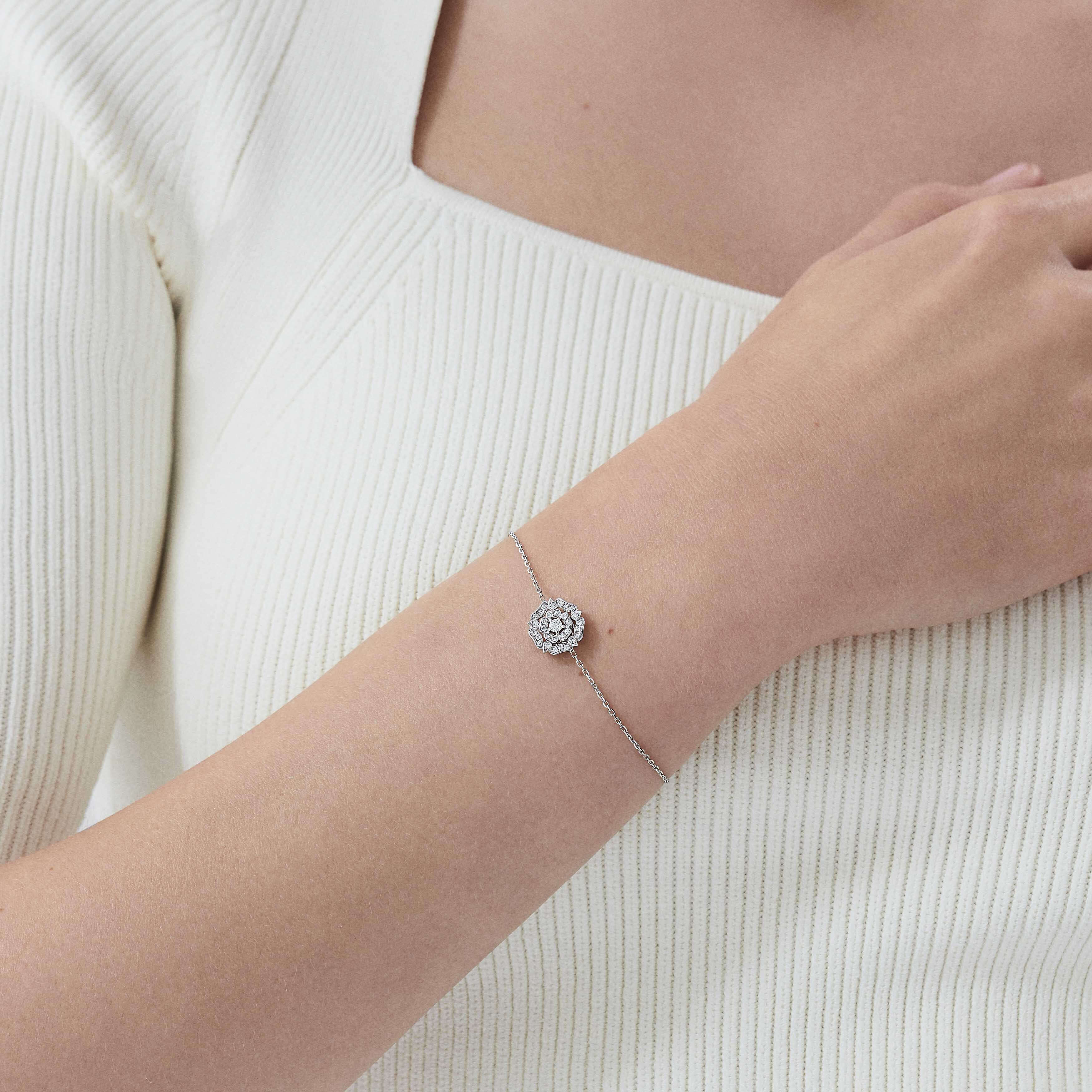 Tudor Rose Mini Icons Diamond Bracelet  | In 18ct White Gold - Image 2
