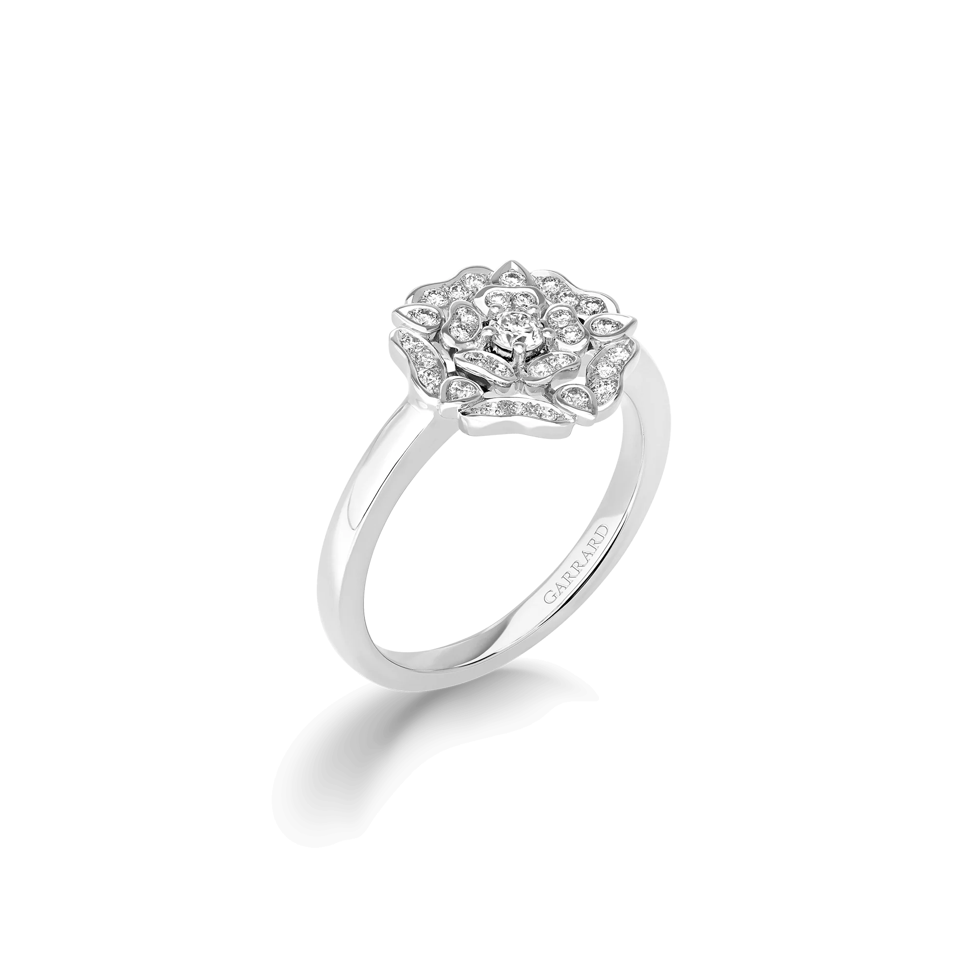 Tudor Rose Mini Icons Diamond Ring | In 18ct White Gold