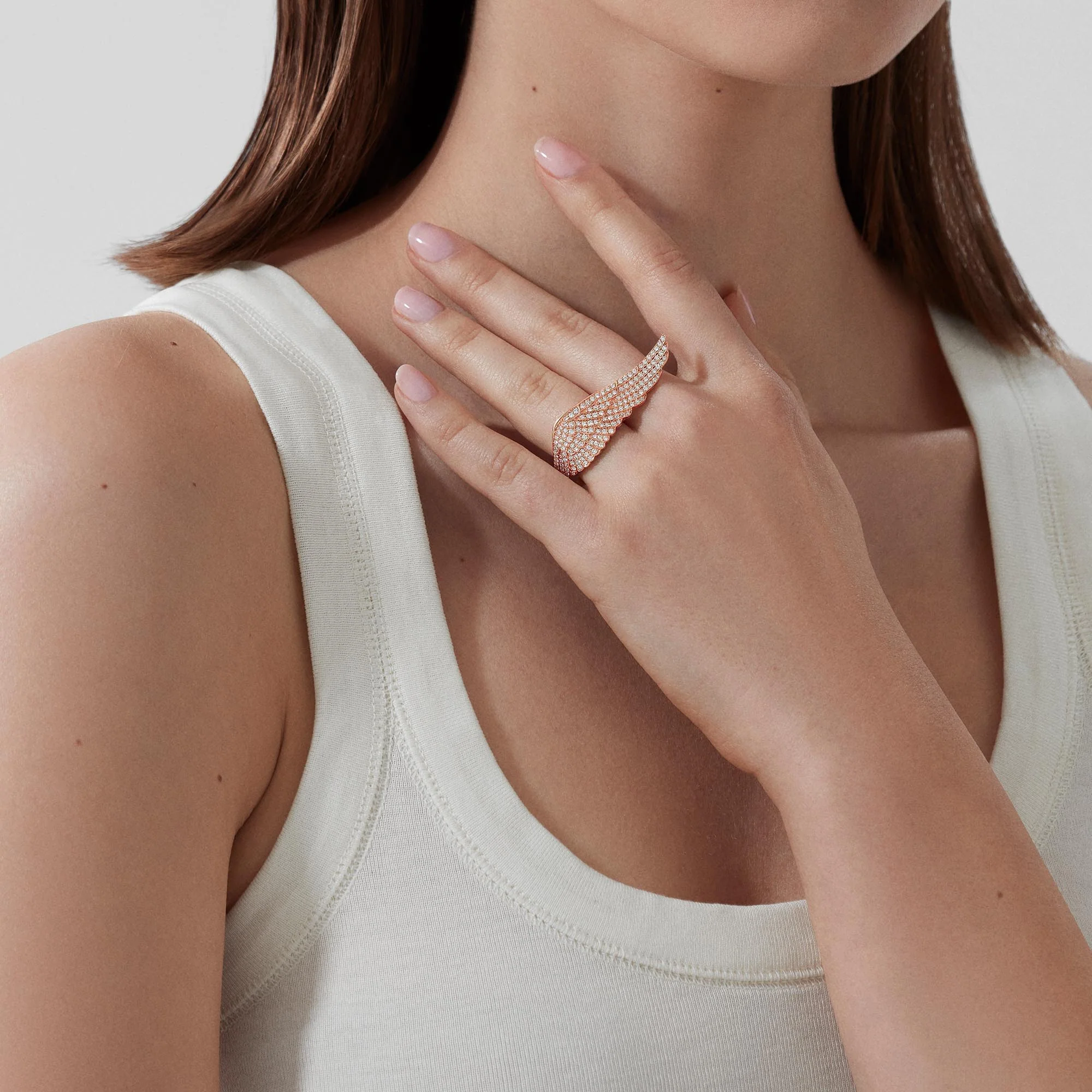 Wings Classic Large Diamond Ring | In 18ct Rose Gold - Image 2