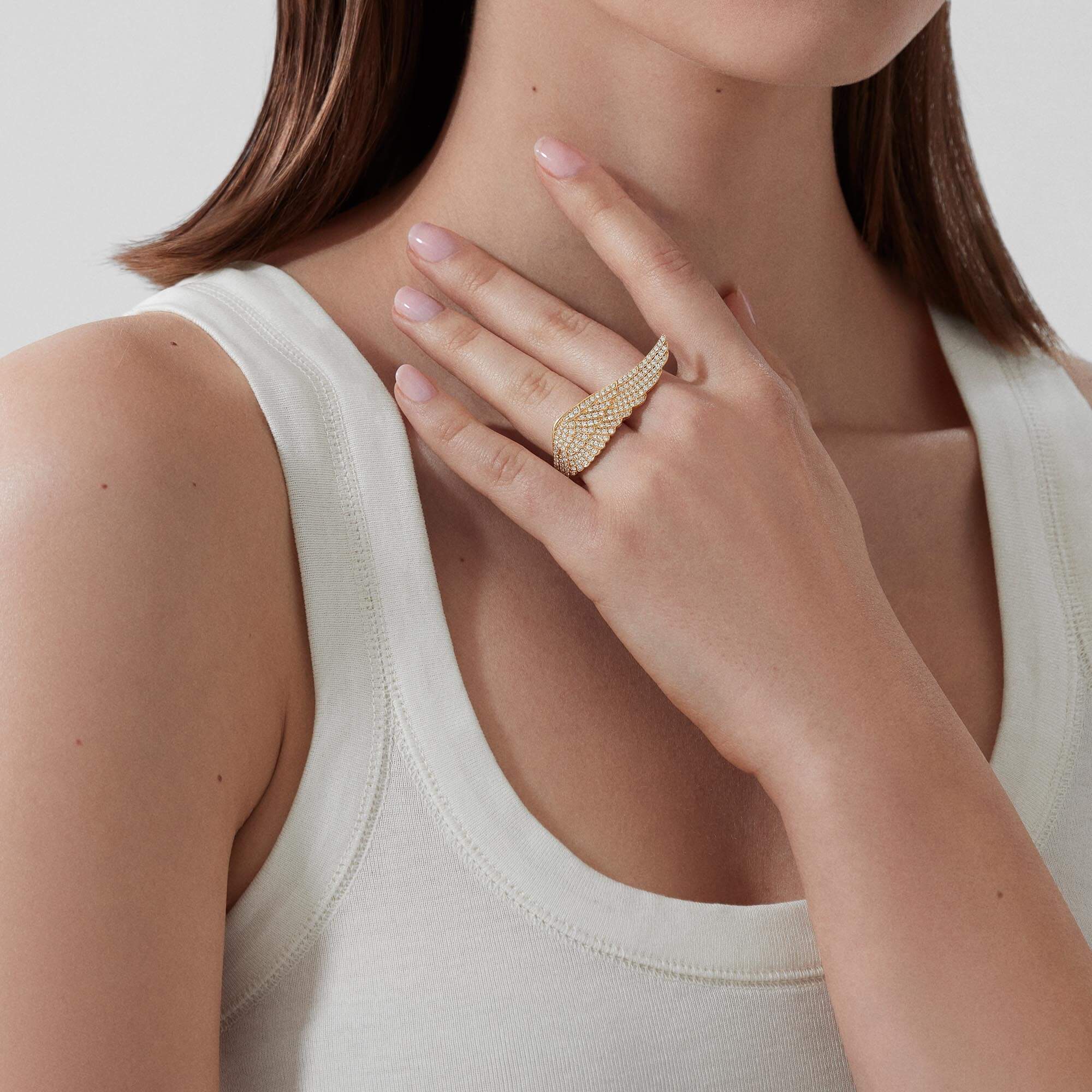 Wings Classic Large Diamond Ring | In 18ct Yellow Gold - Image 2