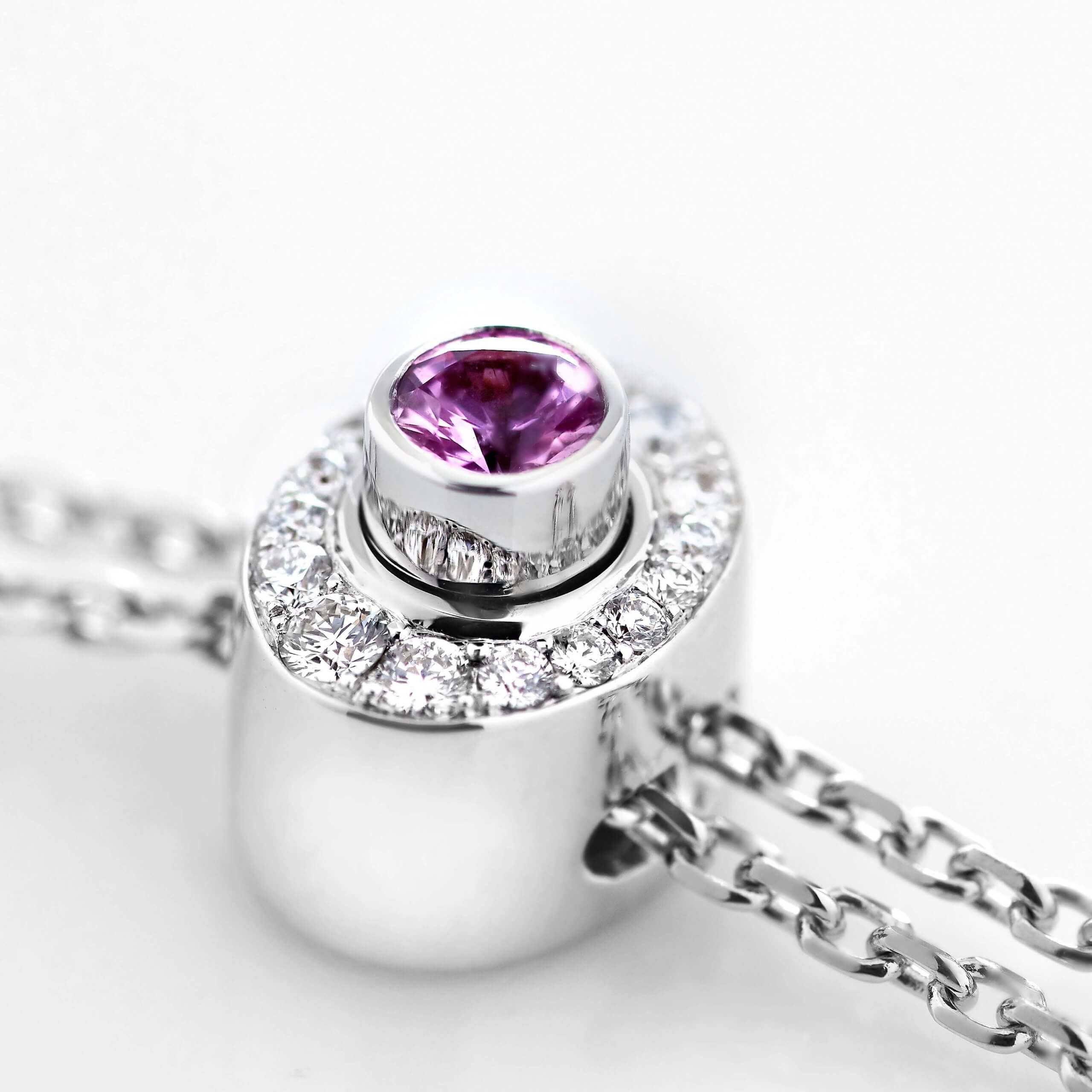 Wings Embrace Bird of Paradise Slider Pendant | In 18ct White Gold with Diamonds and Sapphires - Image 4
