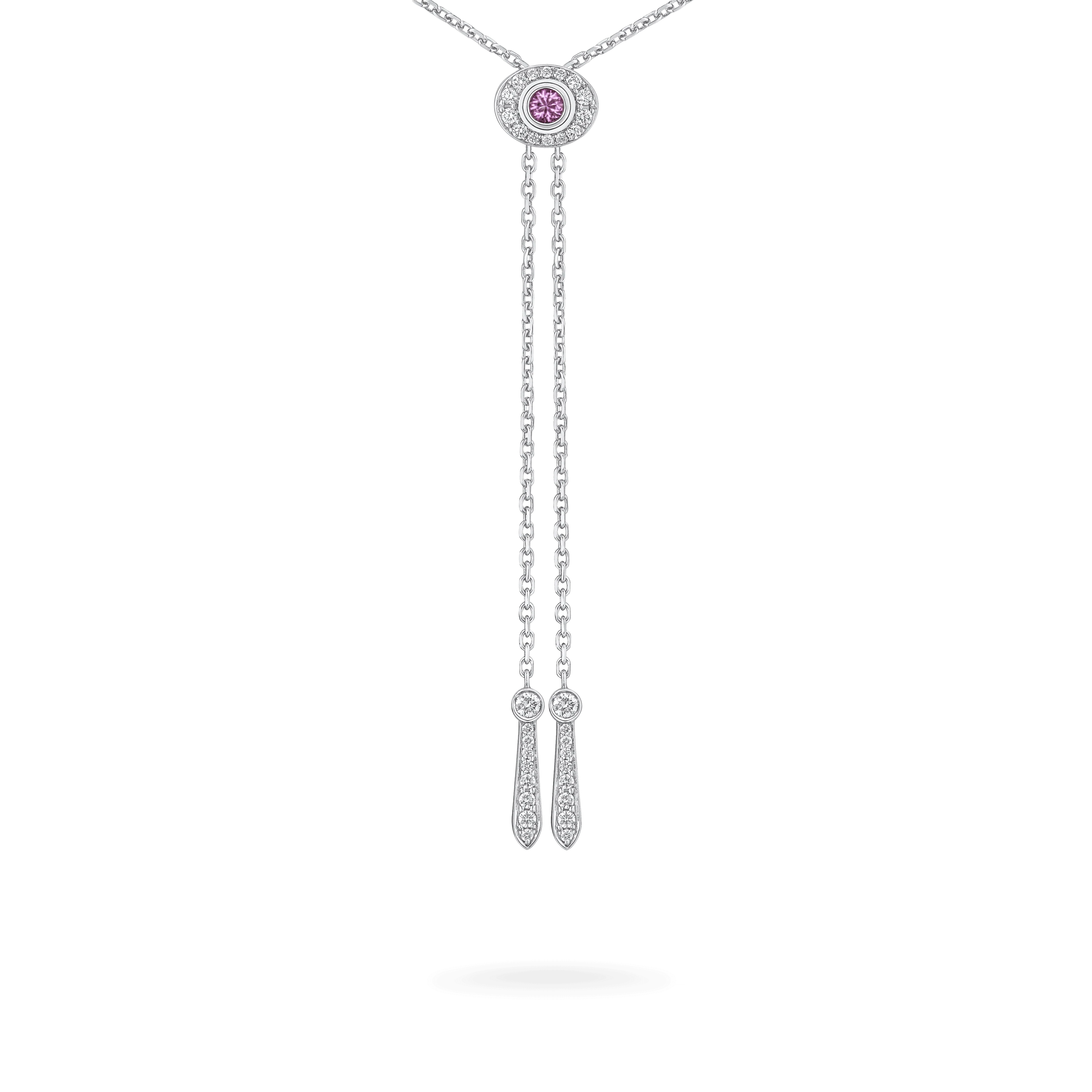 Wings Embrace Bird of Paradise Slider Pendant | In 18ct White Gold with Diamonds and Sapphires - Image 5