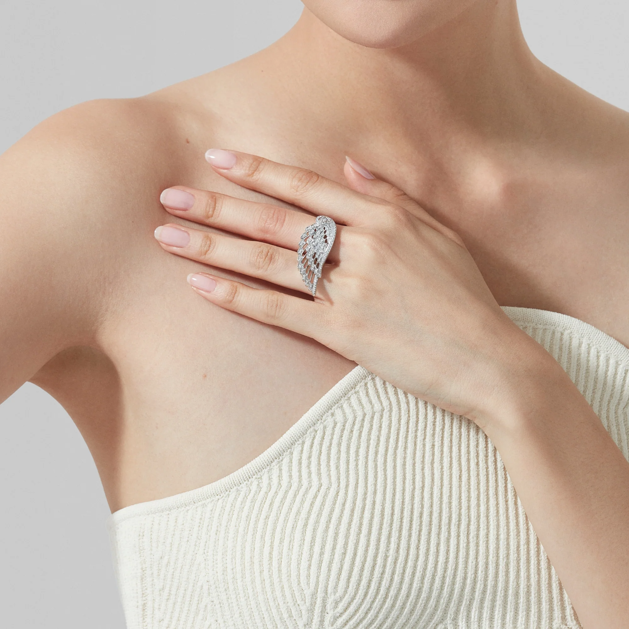 Wings Embrace Diamond Ring | In 18ct White Gold - Image 2