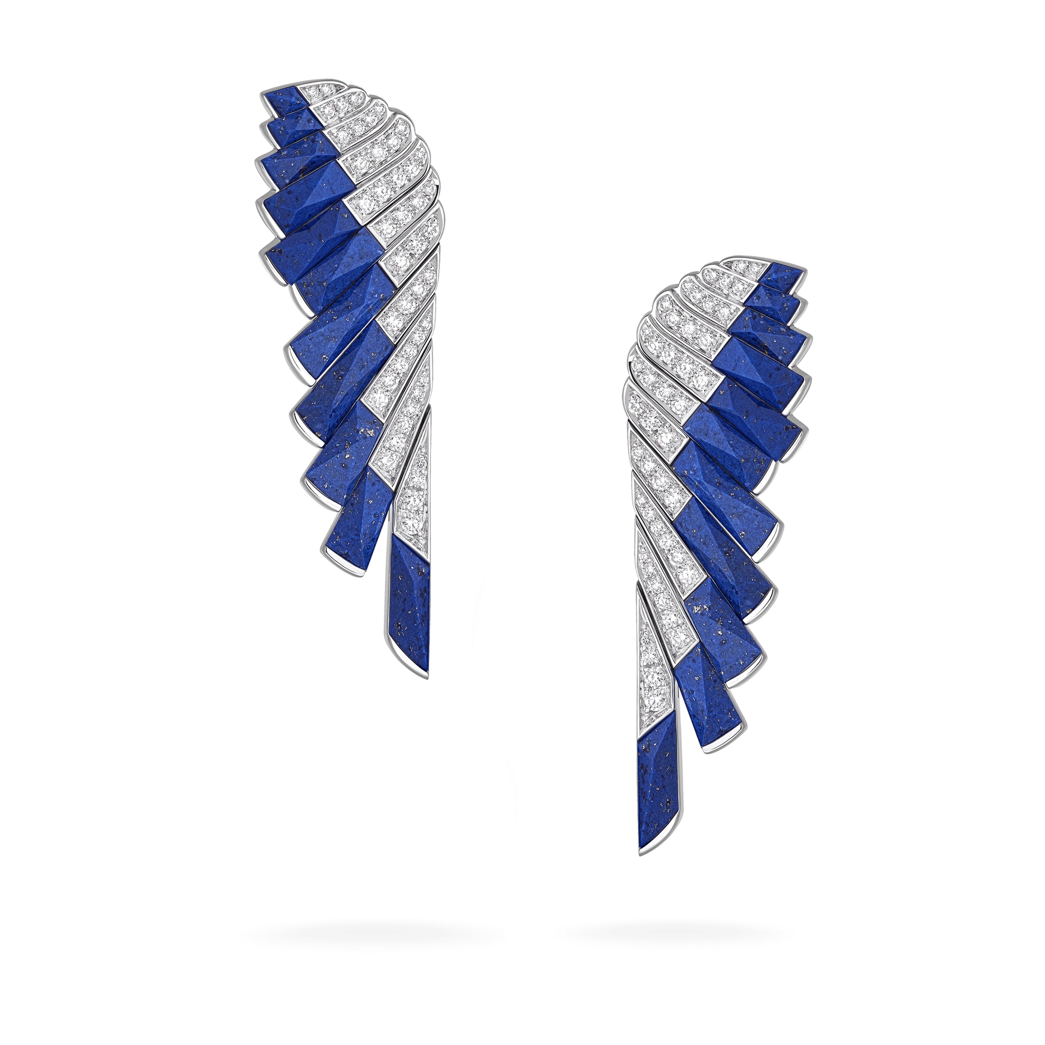 Wings Rising Lapis Lazuli and Diamond Earrings | In 18ct White Gold