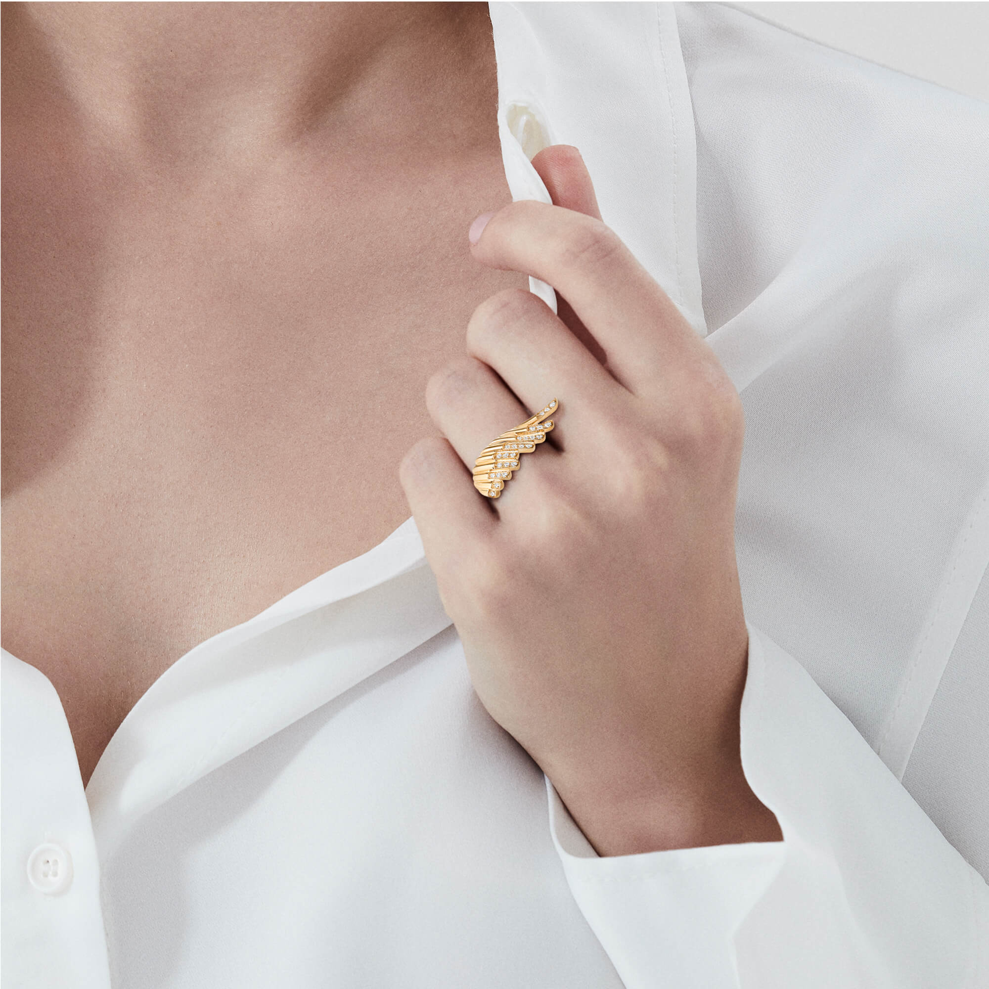 Wings Rising Mini Icons Diamond Ring | In 18ct Yellow Gold - Image 2