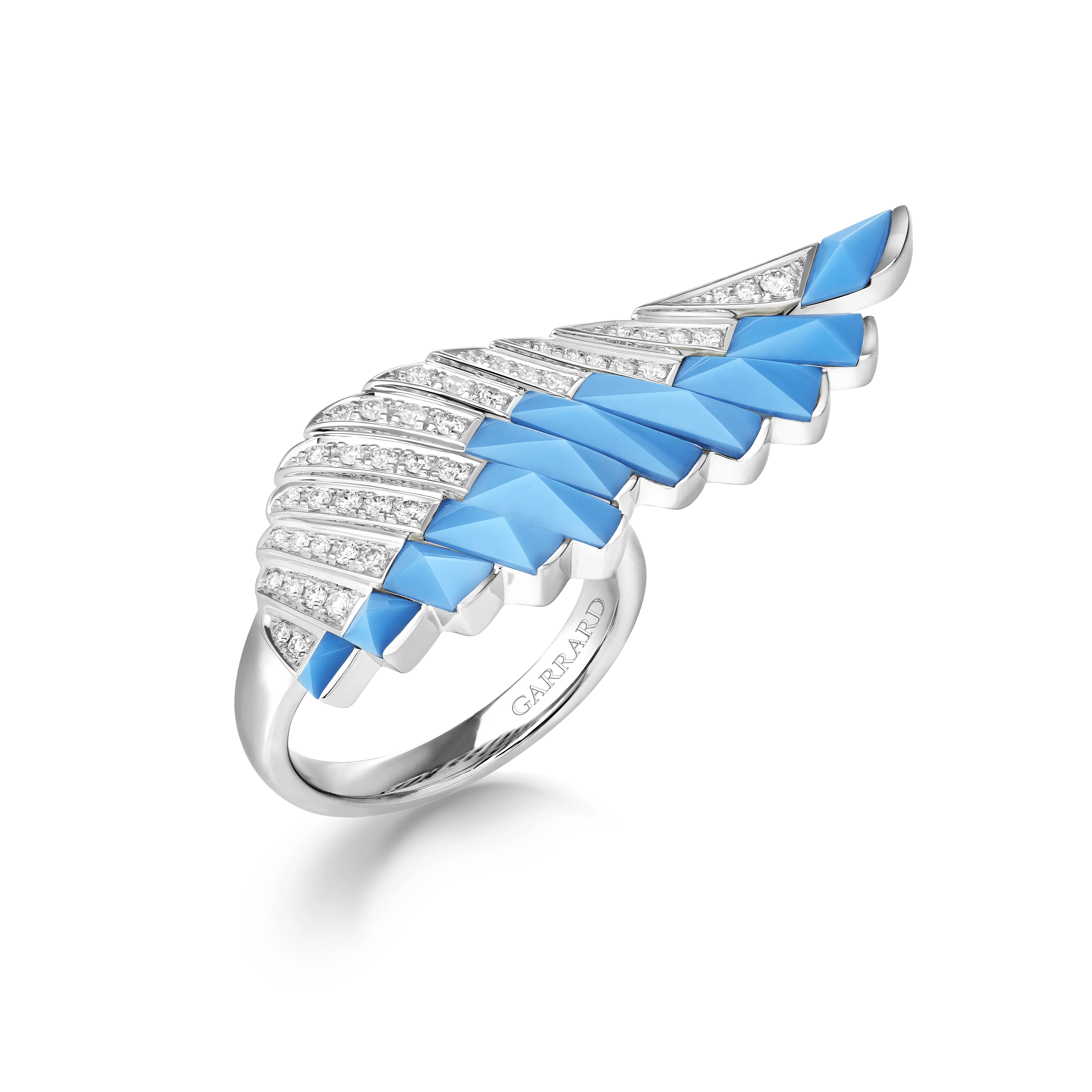 Wings Rising Turquoise and Diamond Ring | In 18ct White Gold